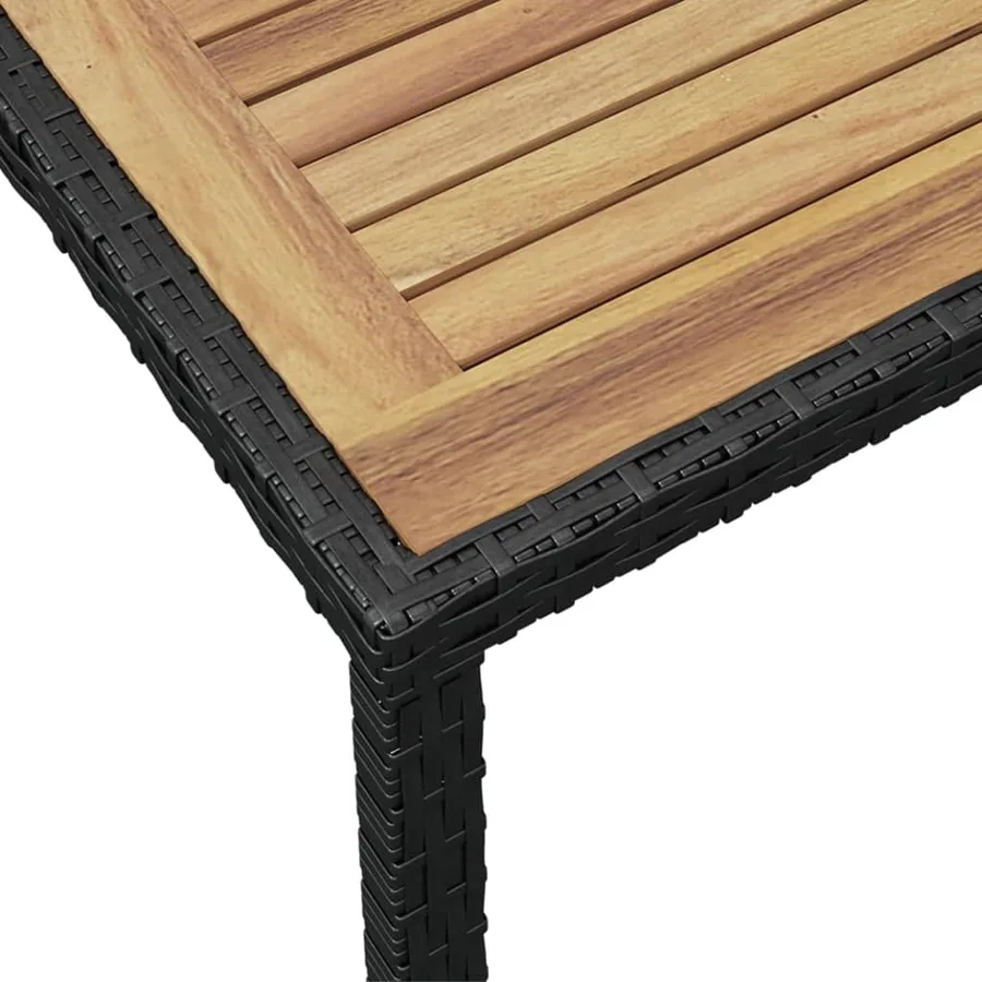 Table de jardin Noir et marron 123x60x74cm Bois d'acacia solide - 4