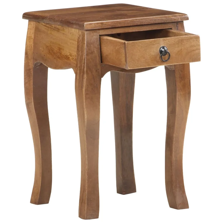 Table de chevet 28x28x46 cm Bois de manguier massif - 4