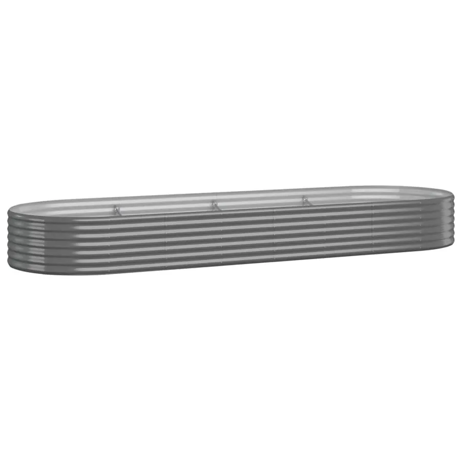 Lit surélevé de jardin Acier galvanisé 322x100x36cm gris - 2