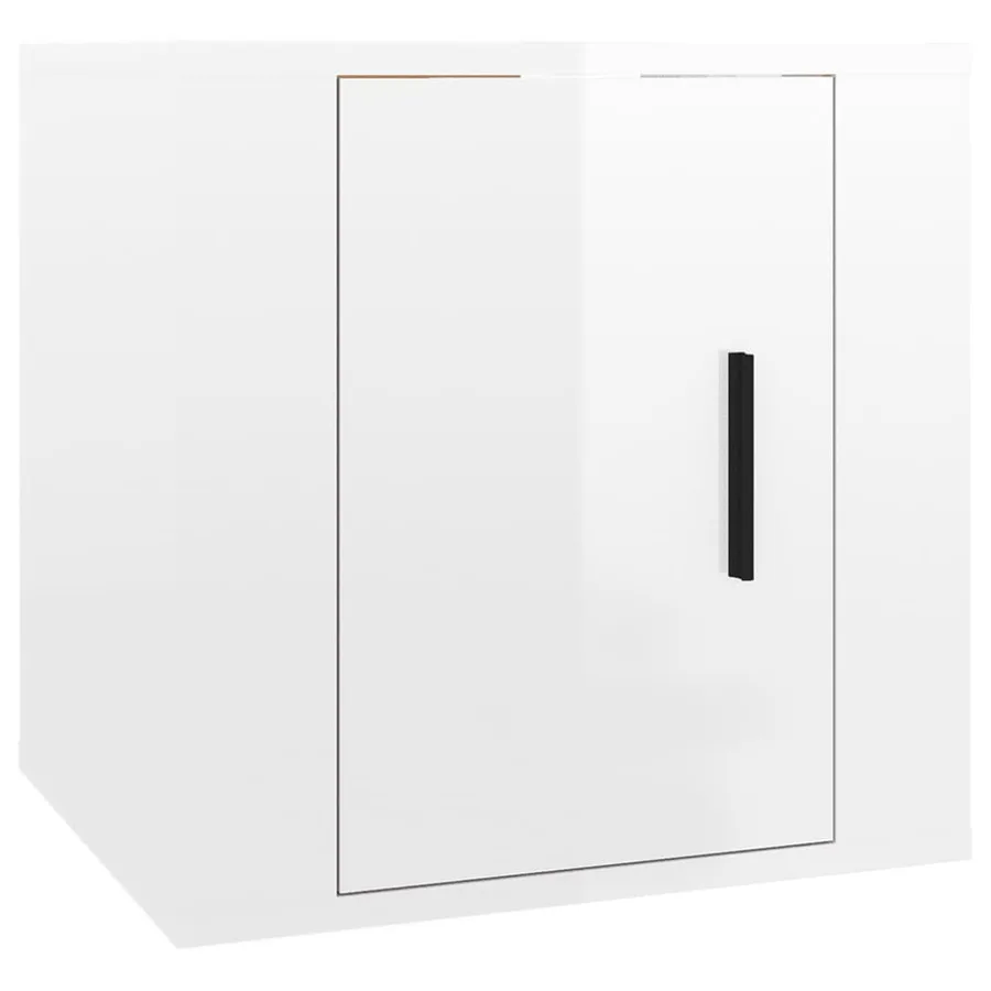 Meuble TV mural Blanc brillant 40x34,5x40 cm - 2