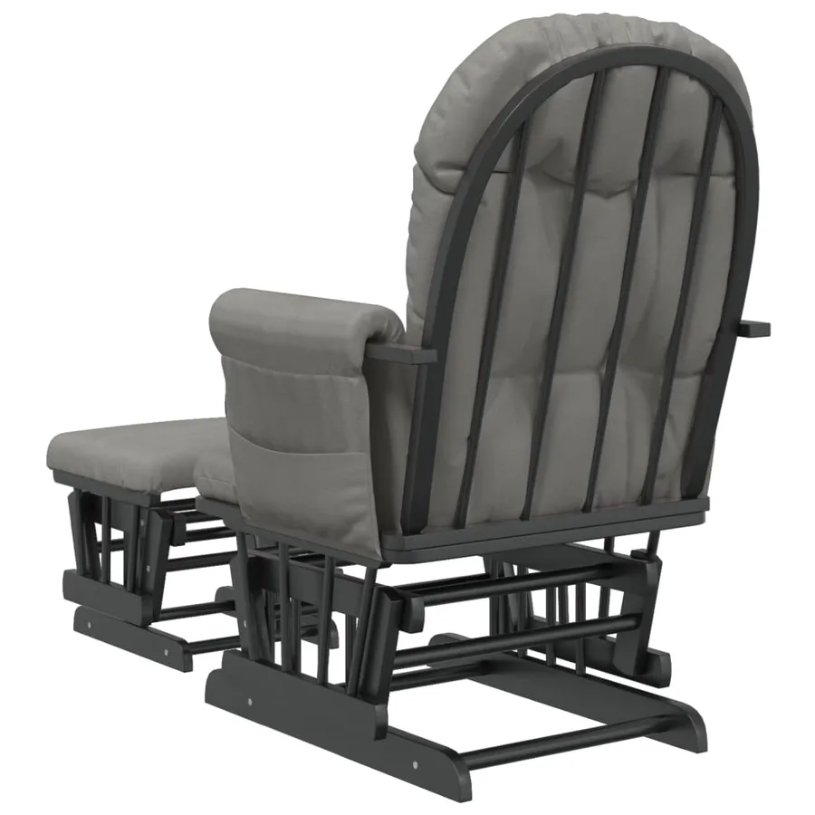 Chaise berçante avec repose-pied Gris clair Tissu - 5