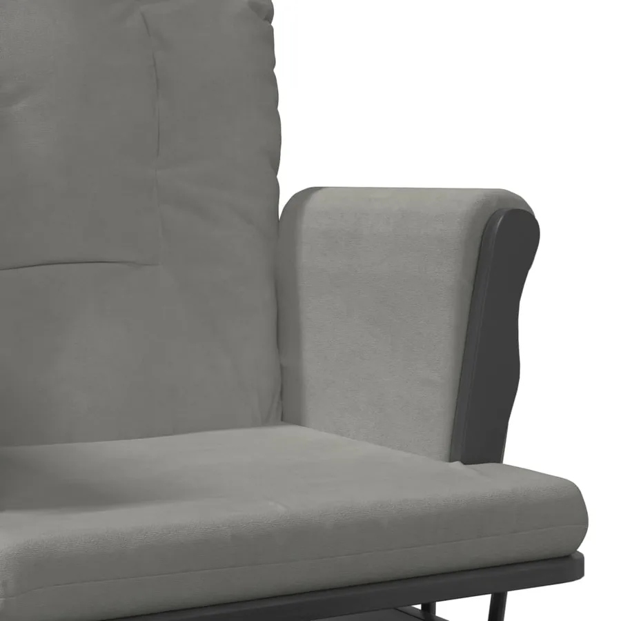 Chaise berçante avec repose-pied Gris clair Tissu - 8