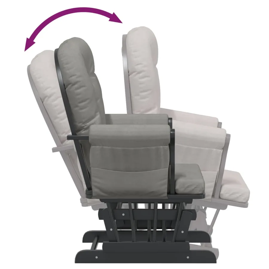 Chaise berçante avec repose-pied Gris clair Tissu - 9