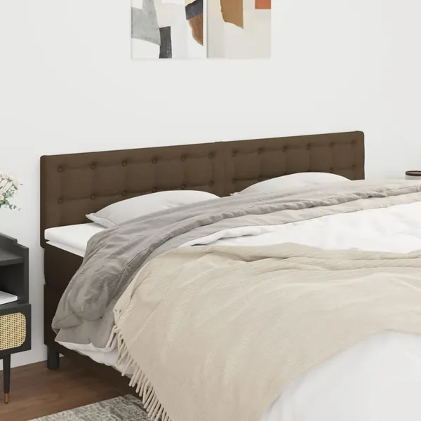 Têtes de lit Marron foncé 180 x 5 x 78/88 cm Tissu