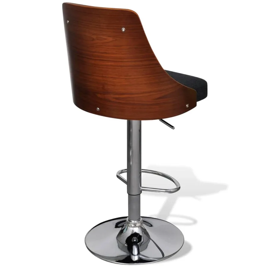 Tabourets de bar lot de 2 bois courbé et tissu - 3