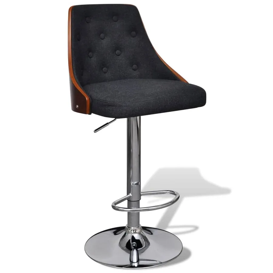 Tabourets de bar lot de 2 bois courbé et tissu - 6