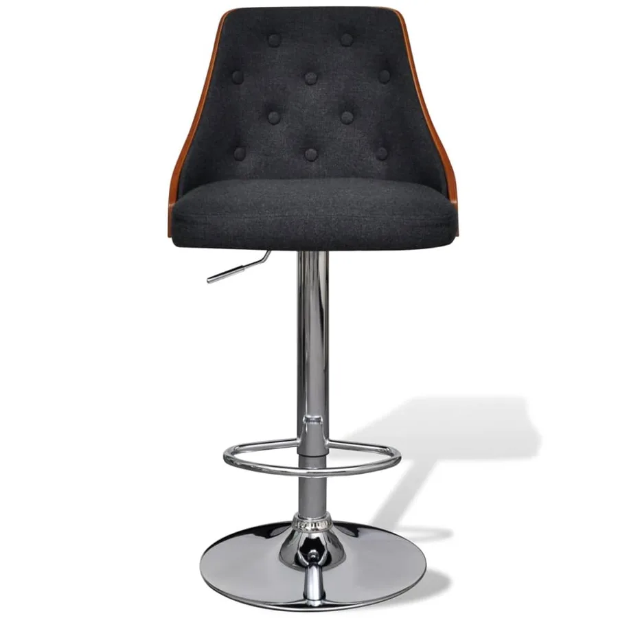 Tabourets de bar lot de 2 bois courbé et tissu - 7