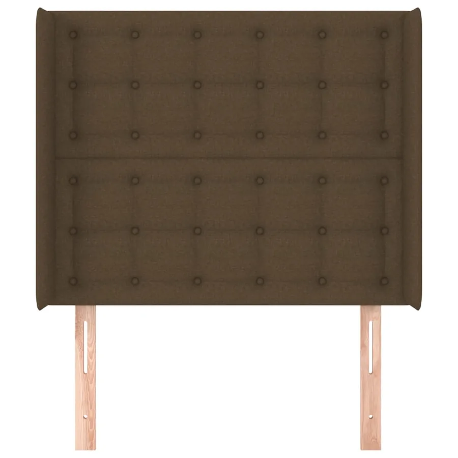 Tête de lit avec oreilles Marron foncé 93x16x118/128 cm Tissu - 3