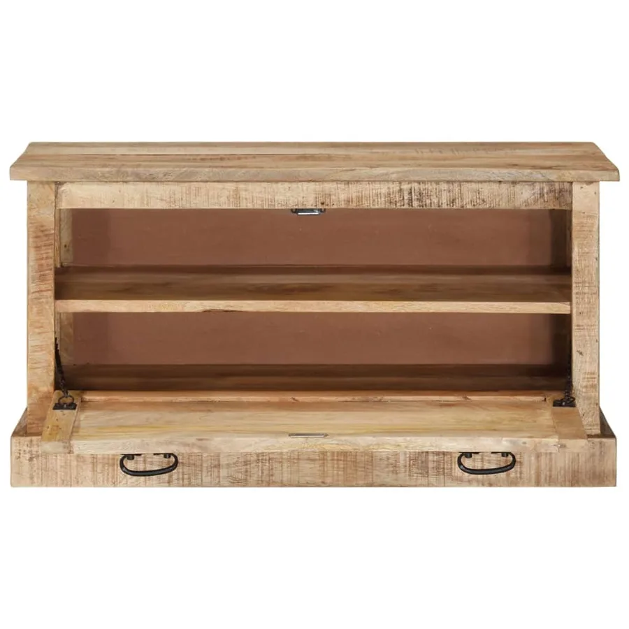 Banc de rangement de chaussures 85x40x45 cm Bois de manguier - 5