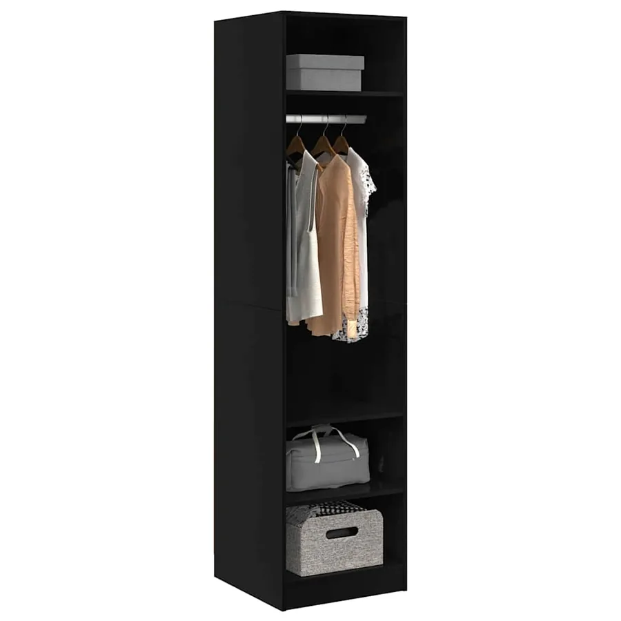 Garde-robe Noir 50x50x200 cm Bois d'ingénierie - 3