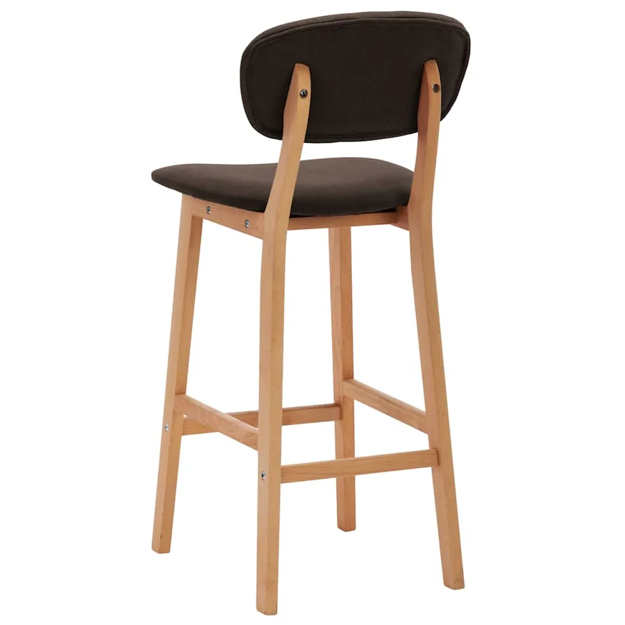 Tabourets de bar lot de 2 marron tissu - 5