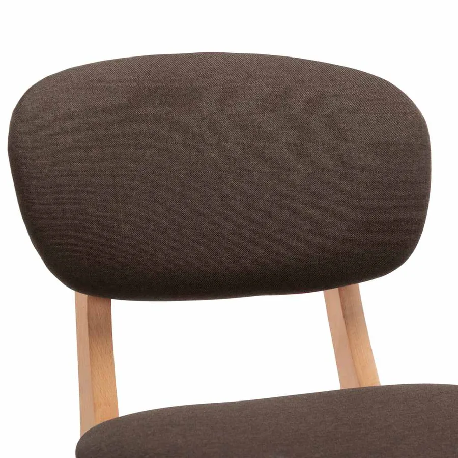 Tabourets de bar lot de 2 marron tissu - 6