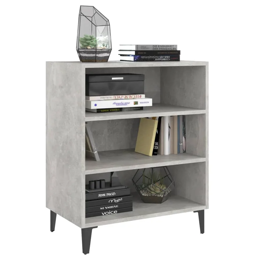 Buffet gris béton 57x35x70 cm bois d'ingénierie - 5