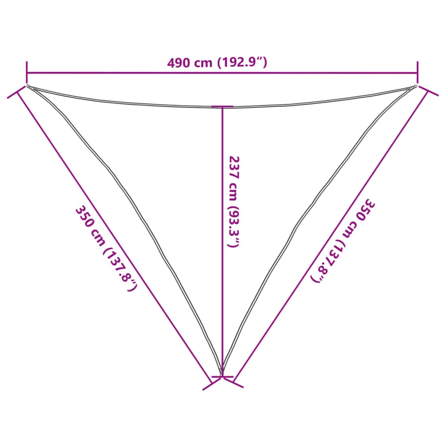 Voile d'ombrage 160 g/m² Anthracite 3,5x3,5x4,9 m PEHD - 10