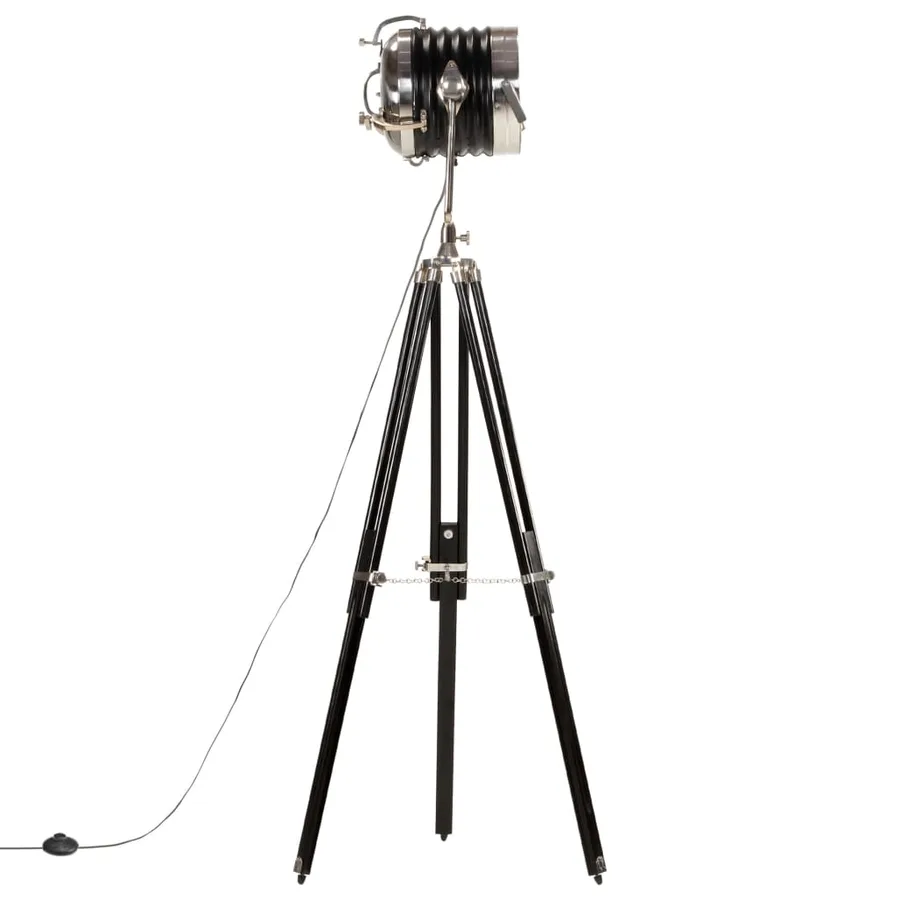 Lampadaire à trépied Noir Bois de manguier massif 171 cm - 4