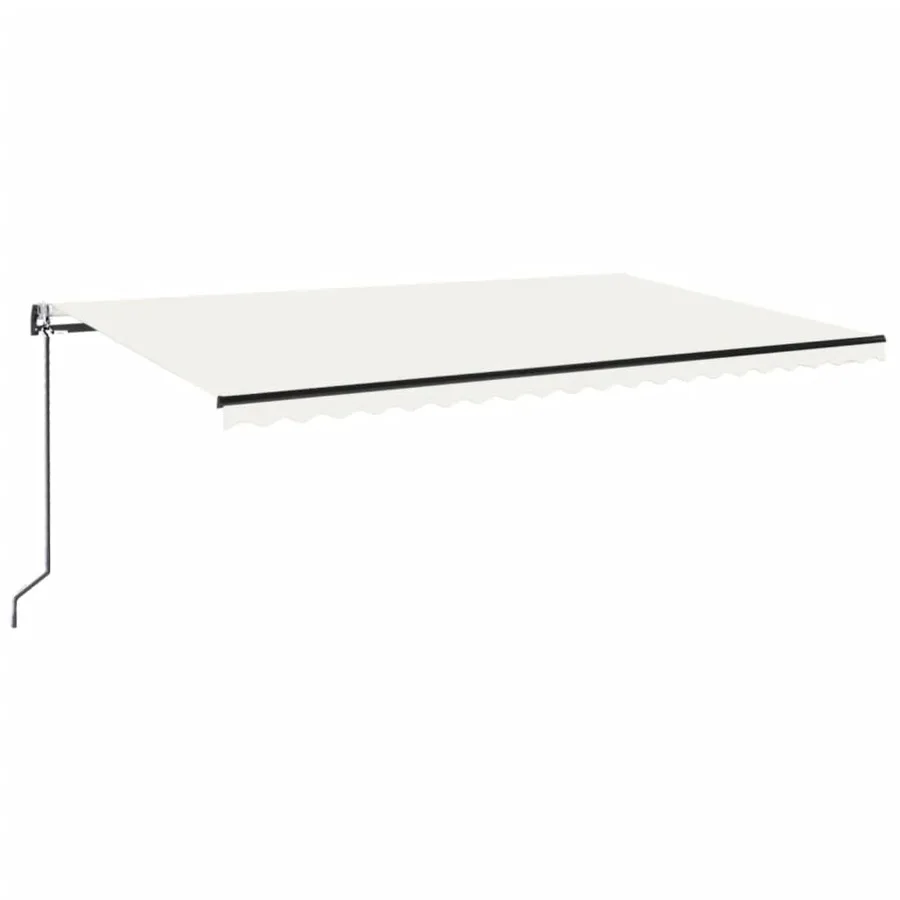 Auvent automatique avec capteur de vent et LED 500x300 cm Crème - 2