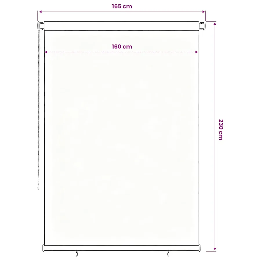 Store roulant d'extérieur 165 (l) x 230 (H) cm bleu HDPE - 6