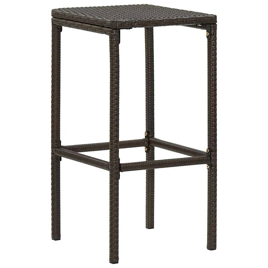 Tabourets de bar avec coussins lot de 6 marron résine tressée - 3