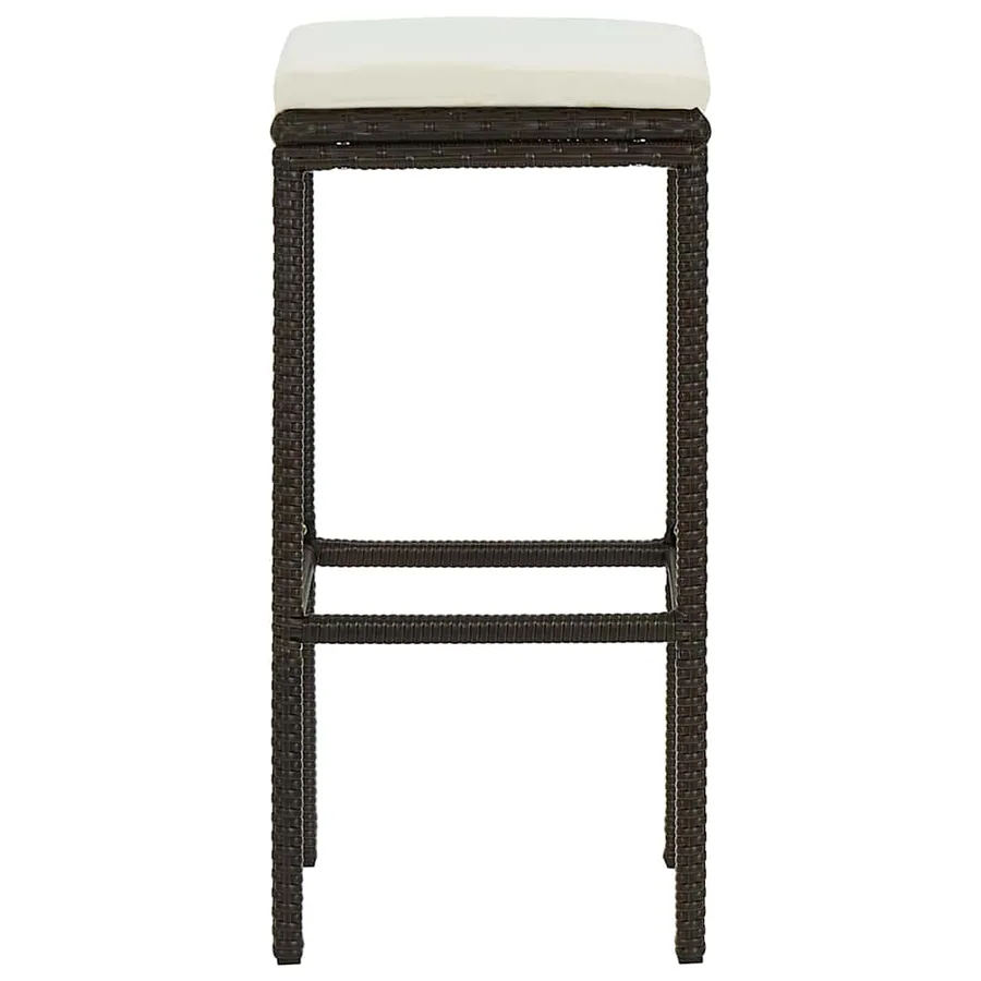 Tabourets de bar avec coussins lot de 6 marron résine tressée - 4