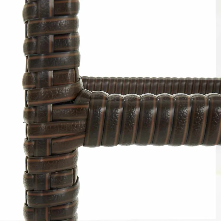 Tabourets de bar avec coussins lot de 6 marron résine tressée - 7