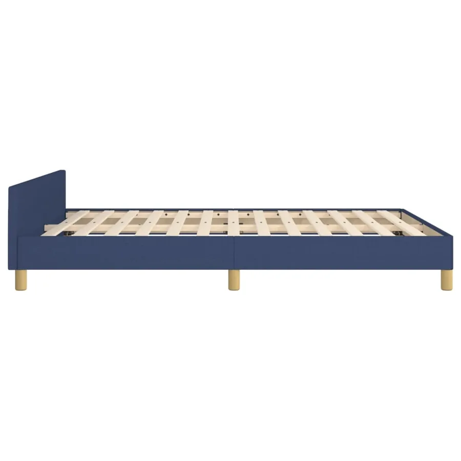 Cadre de lit sans matelas bleu 140x200 cm tissu - 7