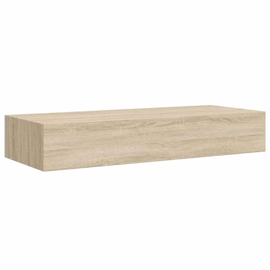 Étagères à tiroirs murales 2 pcs chêne 60x23,5x10 cm MDF - 6