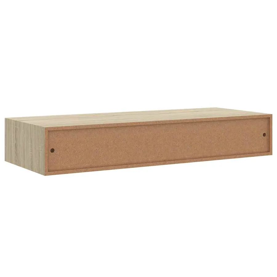 Étagères à tiroirs murales 2 pcs chêne 60x23,5x10 cm MDF - 9