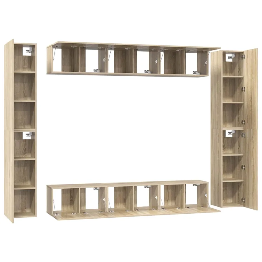 Ensemble de meubles TV 10 pcs Chêne sonoma Bois d'ingénierie - 4