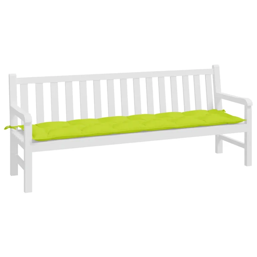 Coussin de banc de jardin vert brillant 200x50x7cm tissu oxford - 3