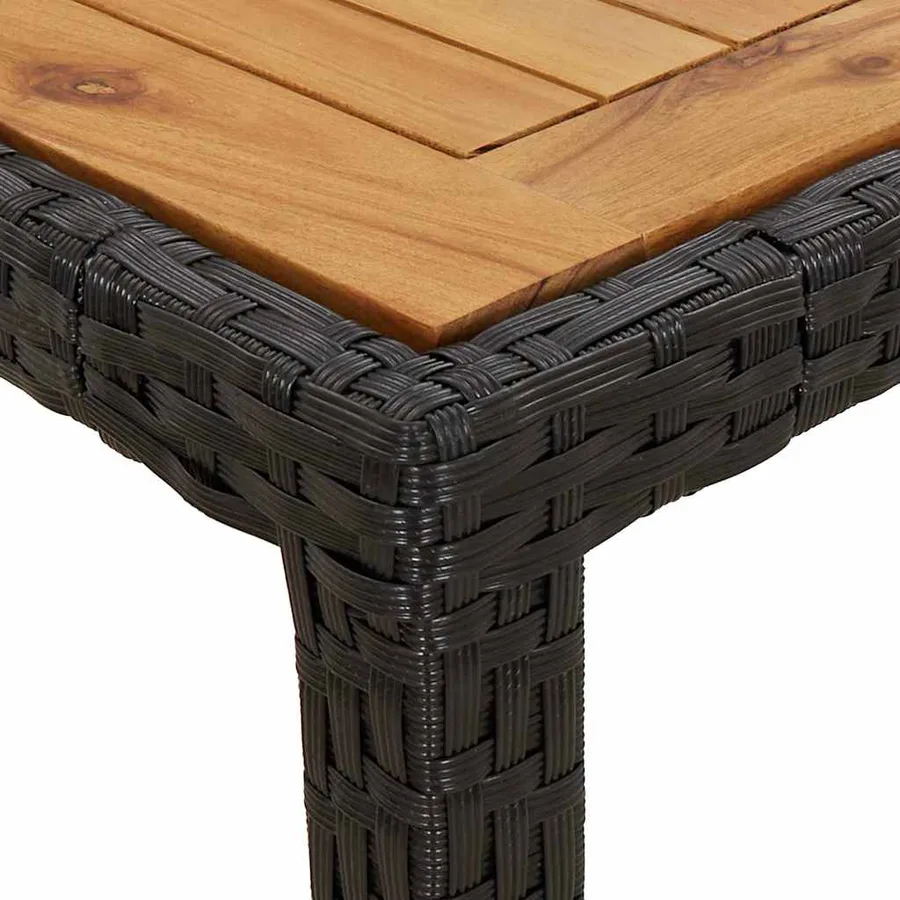 Table de Jardin Noir 90 x 90 x 75 cm polyrotin - 6