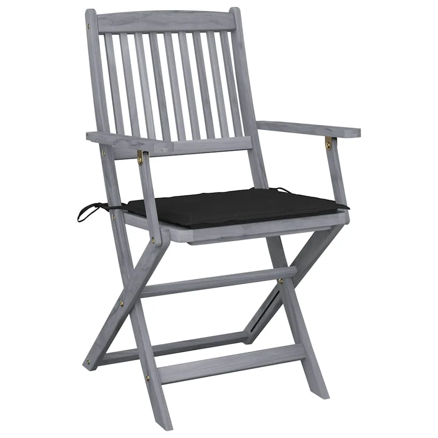 Chaises pliables d'extérieur lot de 4 et coussins Bois d'acacia - 3