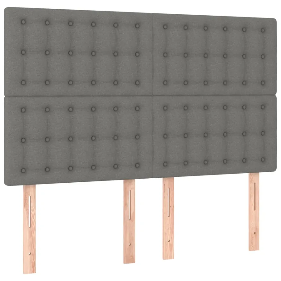 Tête de lit à LED Gris foncé 144x5x118/128 cm Tissu - 4