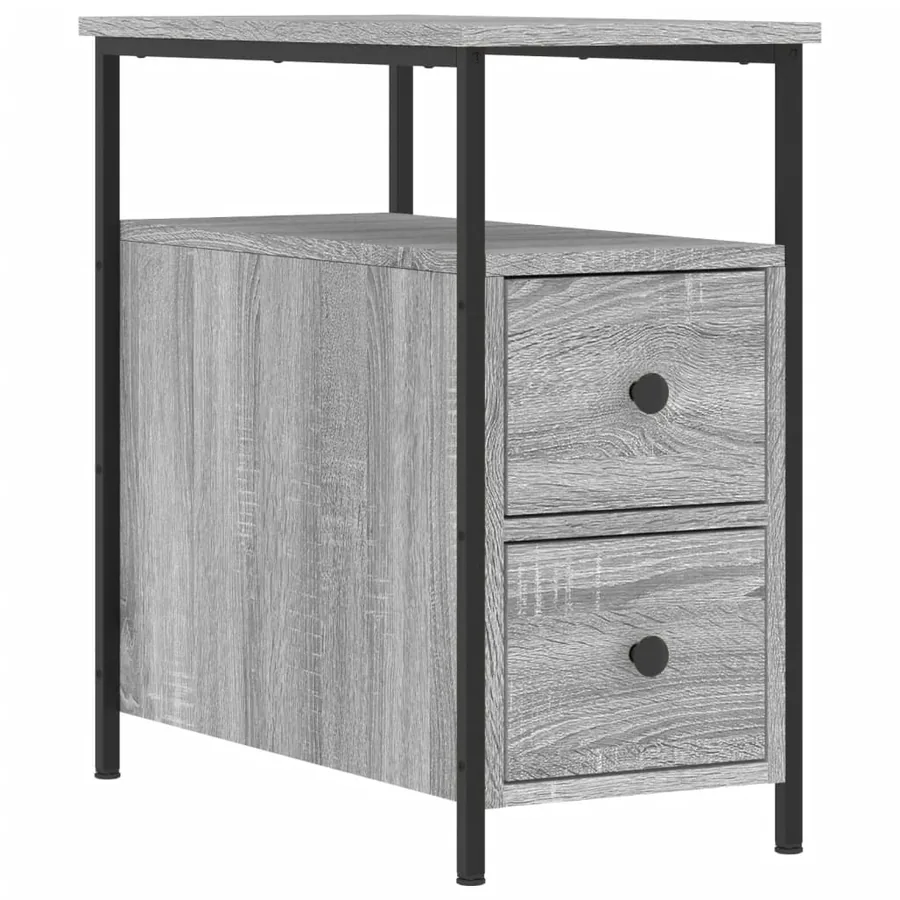 Table de chevet sonoma gris 30x60x60 cm bois d'ingénierie - 2