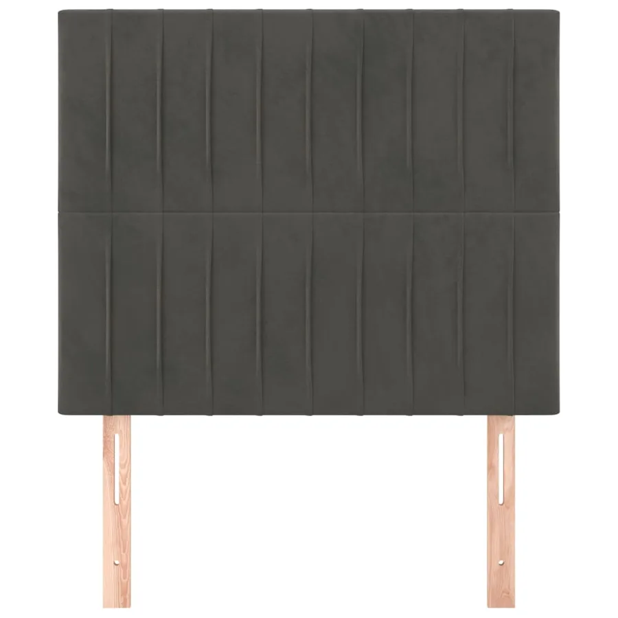 Tête de lit Gris foncé 100x5x118/128 cm Velours - 3