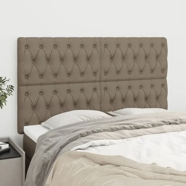 Tête de lit Taupe 144x7x118/128 cm Tissu