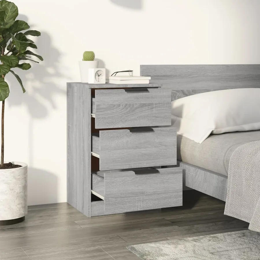 Table de chevet Sonoma gris 40x36x65 cm - 3
