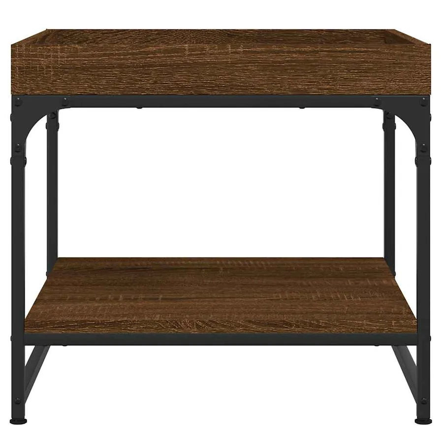 Table basse chêne marron 49,5x49,5x45 cm bois d'ingénierie - 4