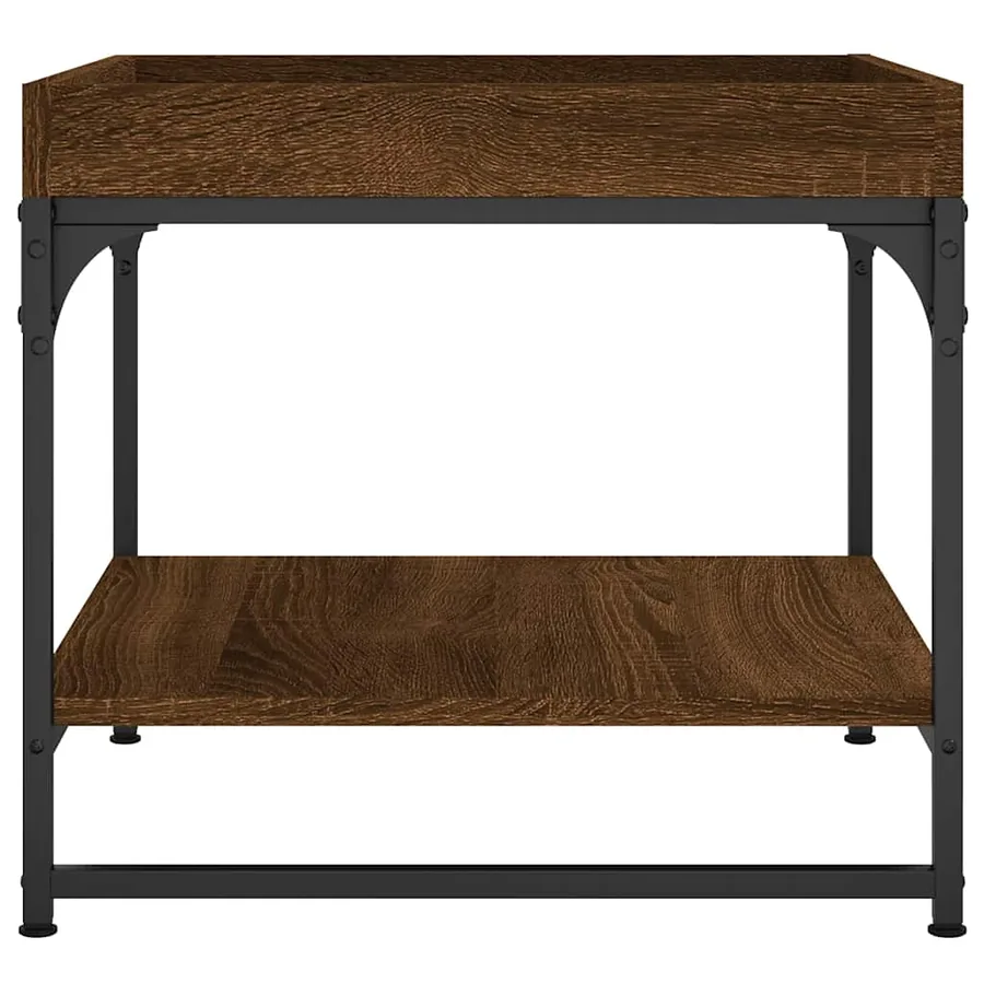 Table basse chêne marron 49,5x49,5x45 cm bois d'ingénierie - 5