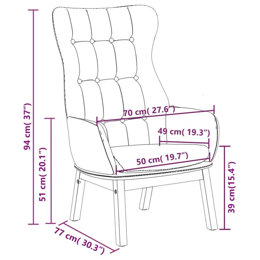 Chaise de relaxation Bleu Tissu - 7