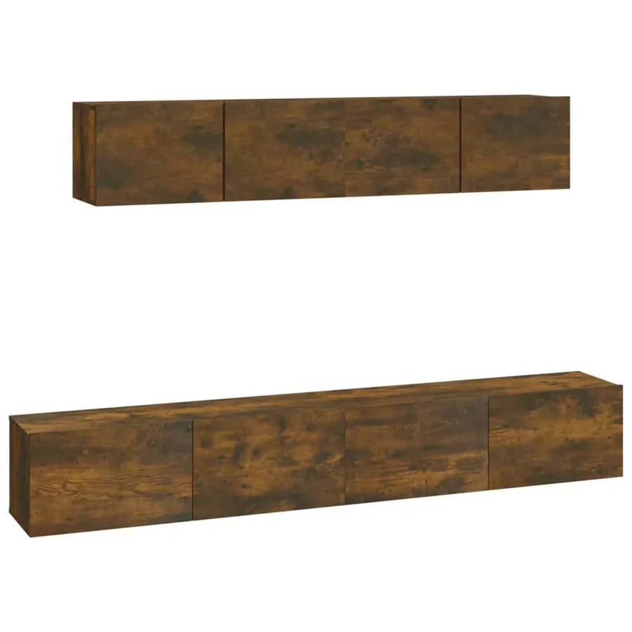 Ensemble de meubles TV 4 pcs Chêne fumé Bois d'ingénierie - 2