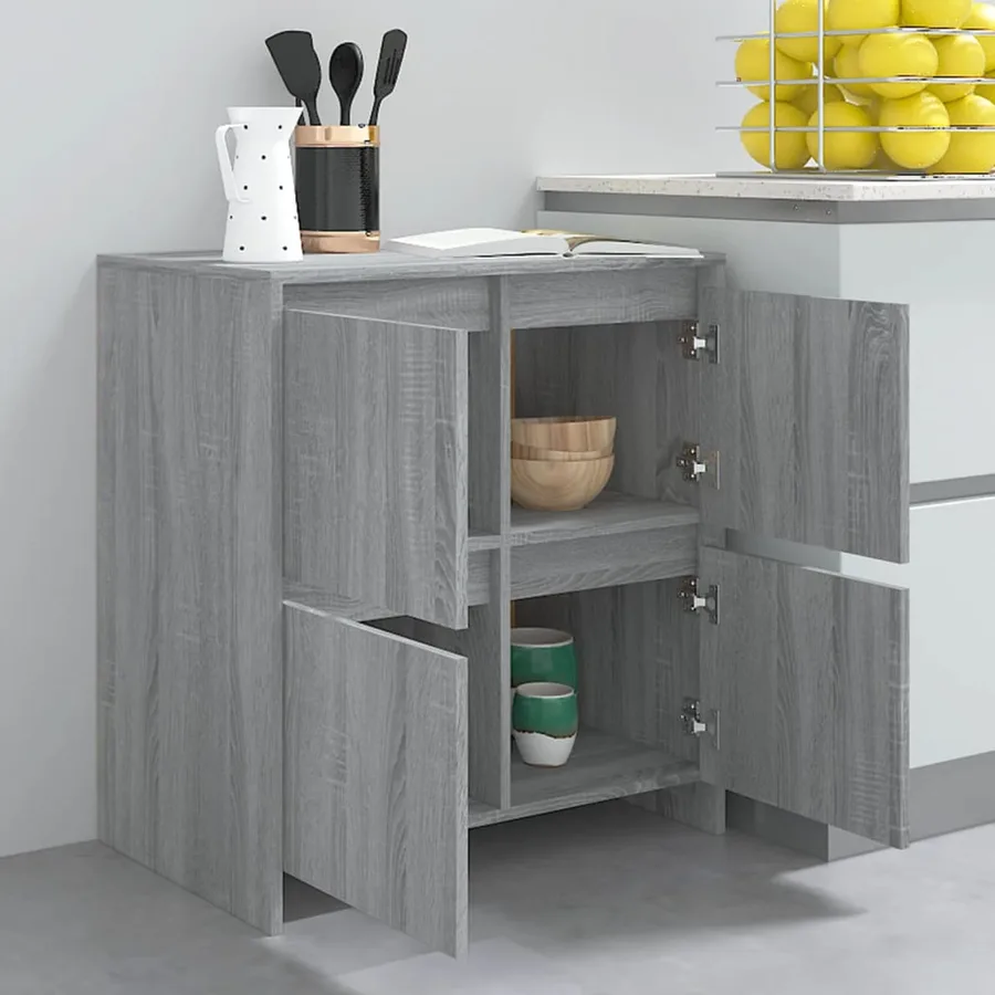 Buffet Sonoma gris 70x41x75 cm Bois d'ingénierie - 8