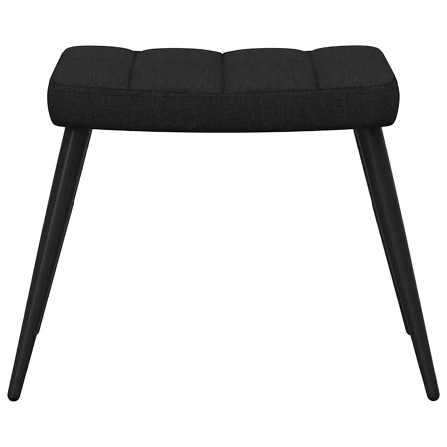 Chaise de relaxation avec tabouret Noir Tissu - 5