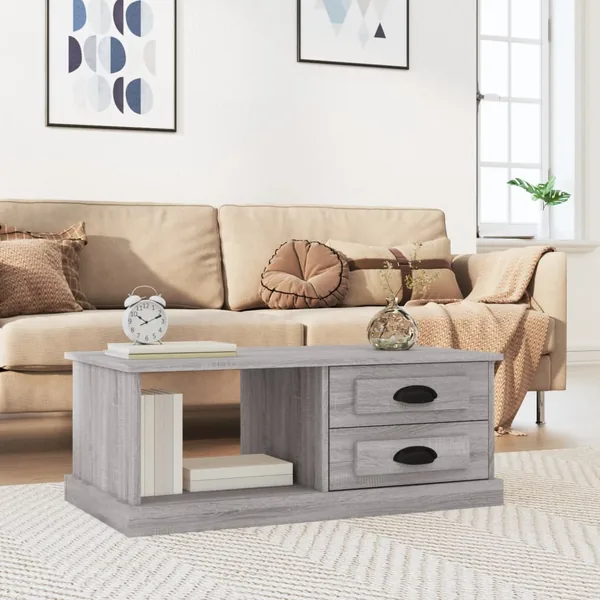 Table basse Sonoma gris 90x50x35 cm Bois d'ingénierie