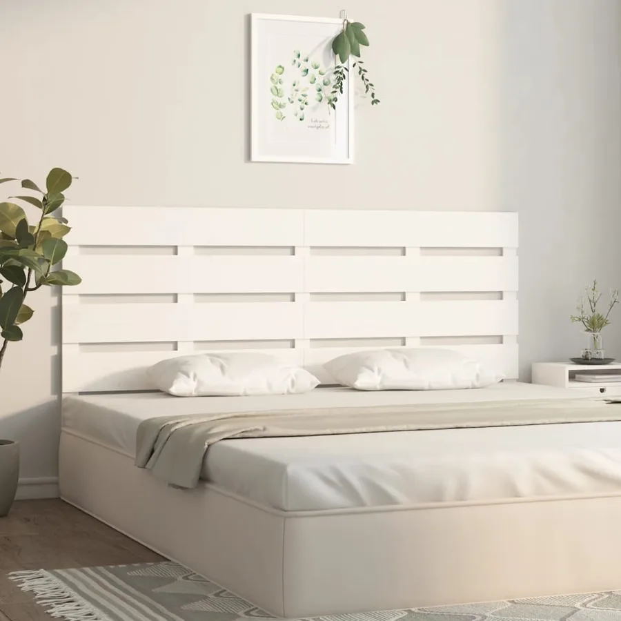 Tête de lit Blanc 160x3x80 cm Bois massif de pin - 3