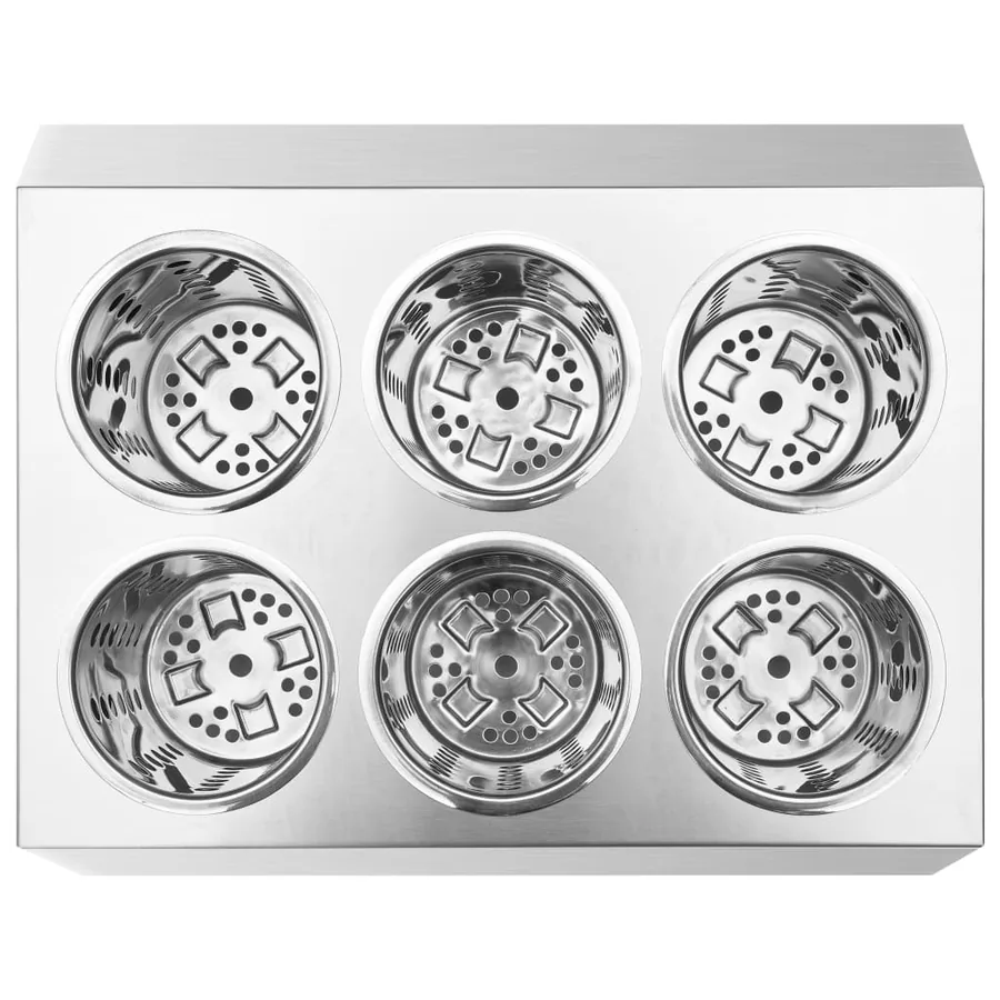 Porte-couverts 6 grilles Carré Acier inoxydable - 5