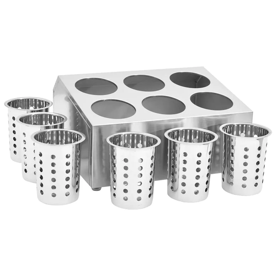 Porte-couverts 6 grilles Carré Acier inoxydable - 6