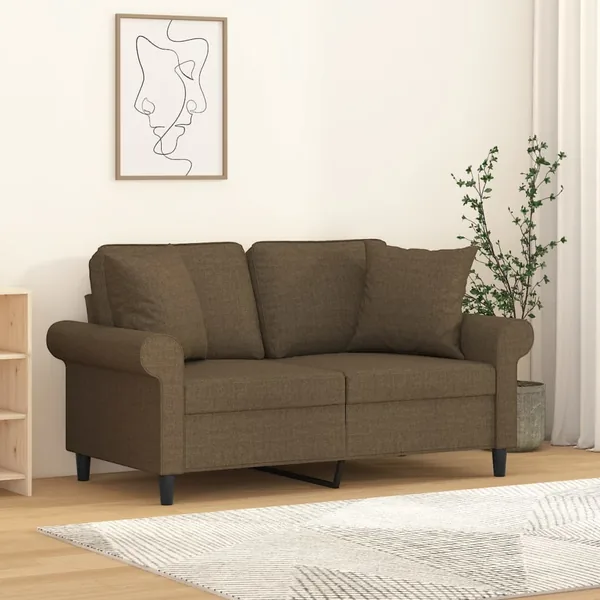 Coussins décoratifs lot de 2 Marron 40x40 cm Tissu