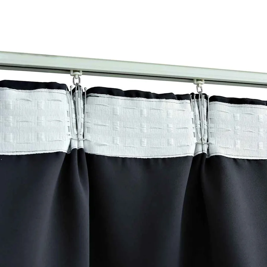 Rideaux occultants avec crochets 2 pcs Anthracite 140x225 cm - 4