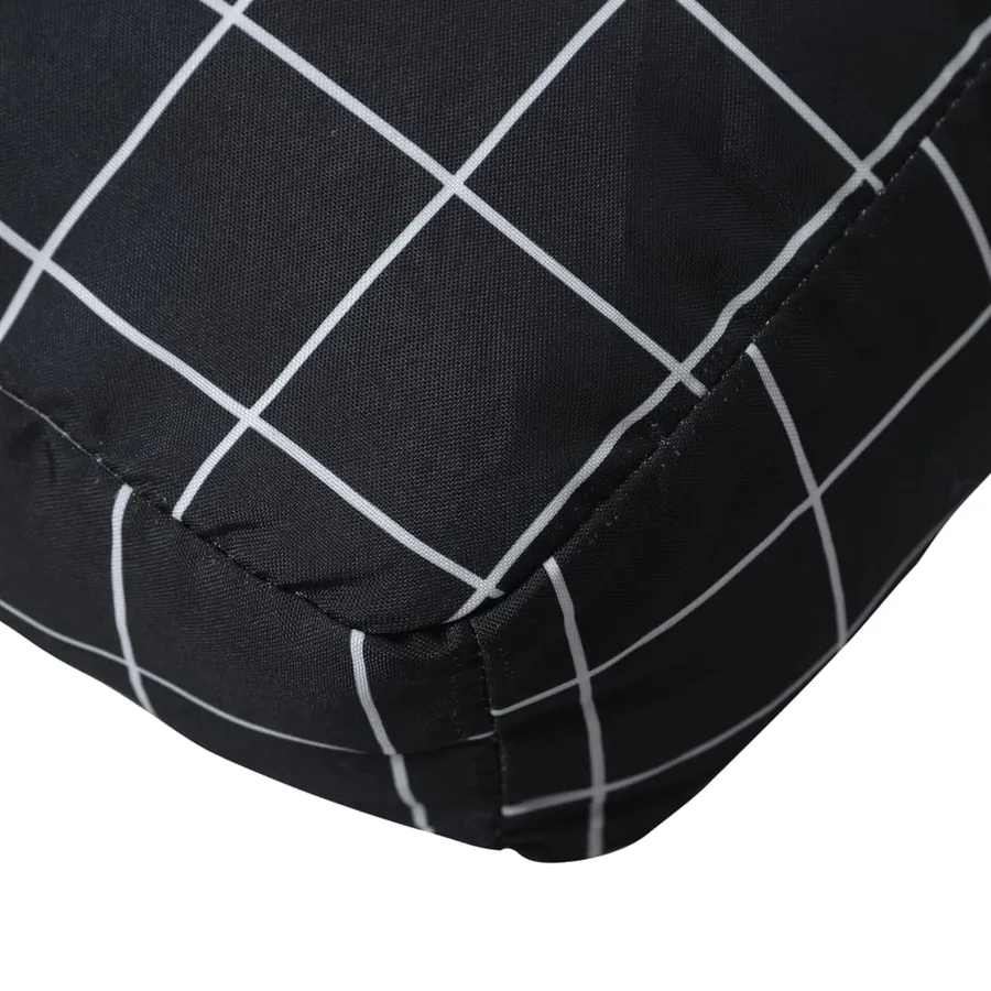 Coussins de palette lot de 2 motif à carreaux noir tissu - 7