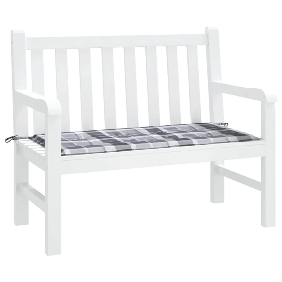 Coussin de banc de jardin motif à carreaux gris 100x50x3 cm - 3